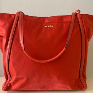 Red Tumi Voyageur Tote - Nylon with Leather Trim